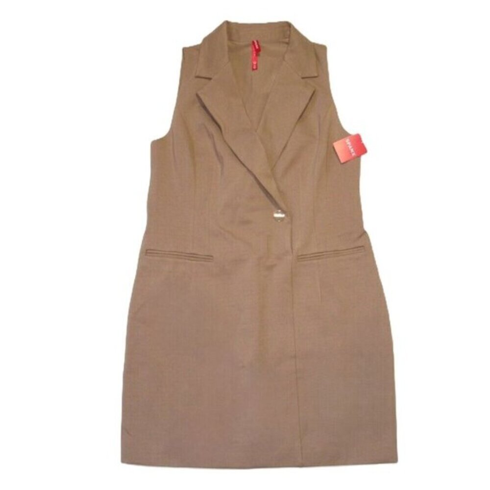 NWT Spanx 20897R Perfect Ponte Vest Mini in Toffee Sleeveless Dress M